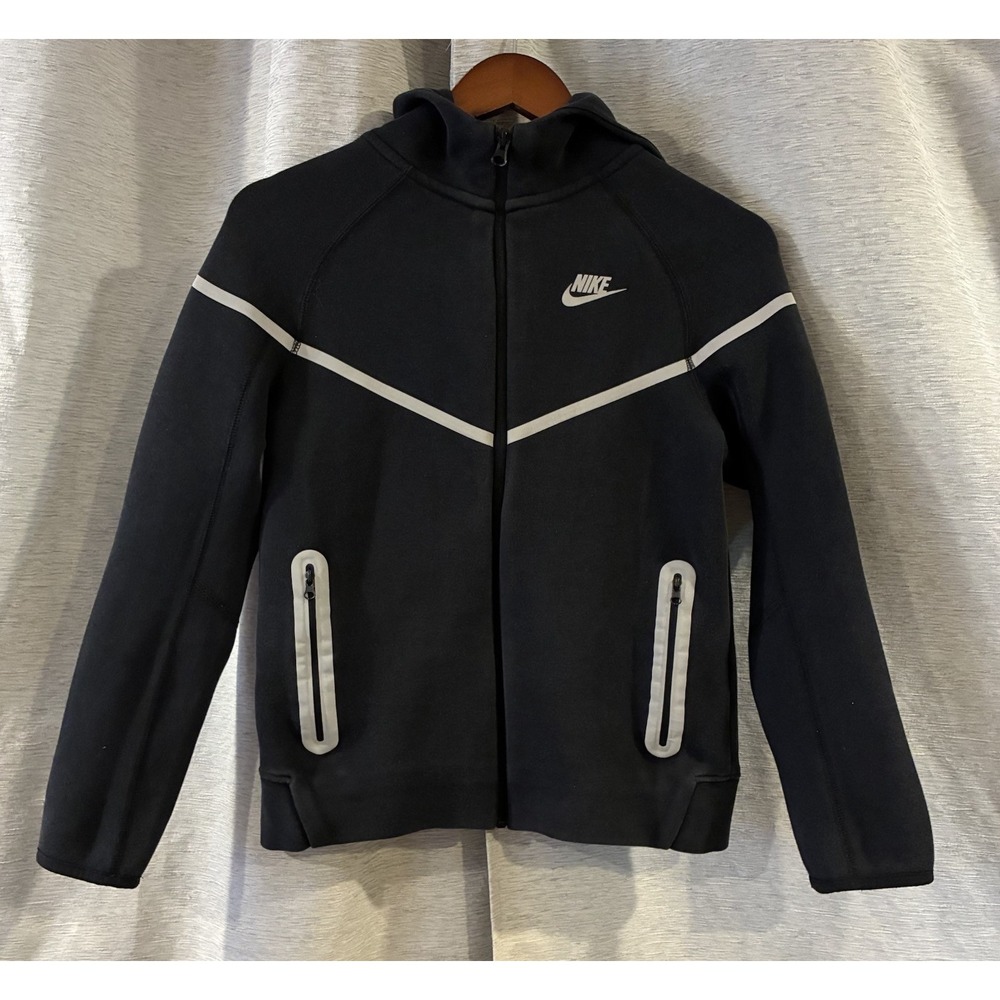 Nike Tech Fleece Reflective Windrunner Hoodie Black Youth's Large Slim Fit